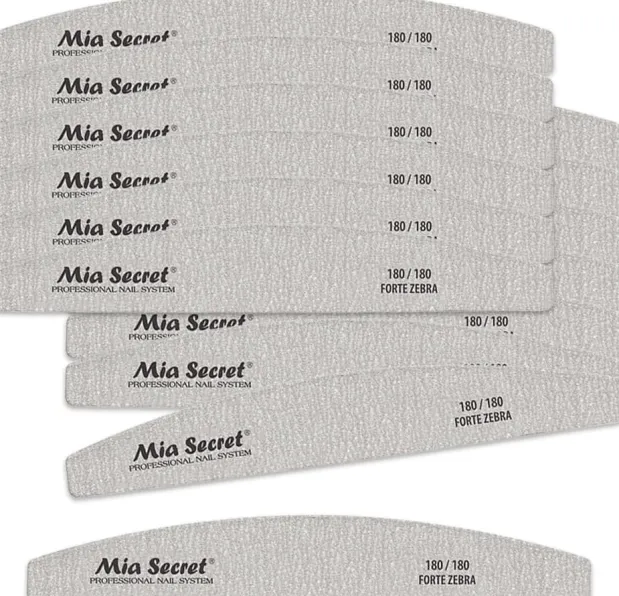 Forte Zebra Halfmoon Nail File 180/180 Blue Center 50 Pack