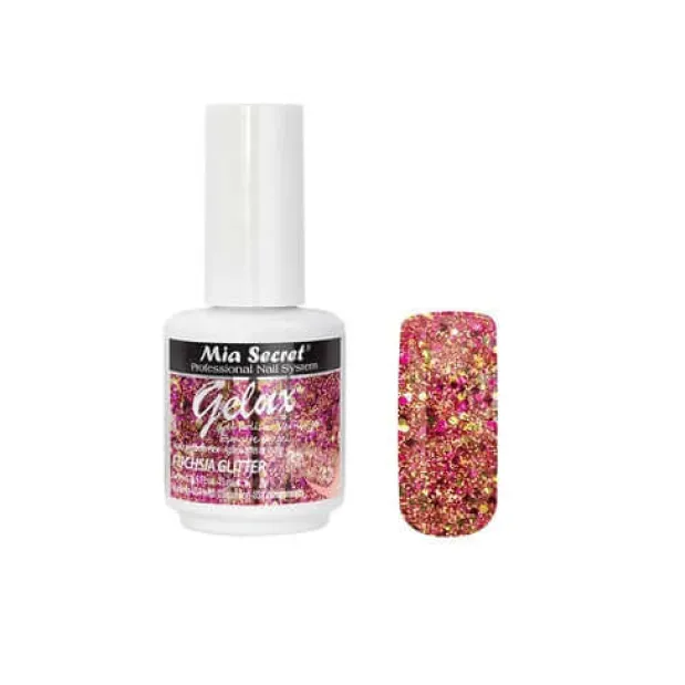 Gelux Gel Polish Fuchsia Glitter
