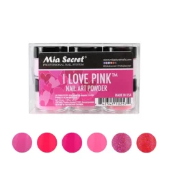 I Love Pink Nail Art Powder Collection (6PC)