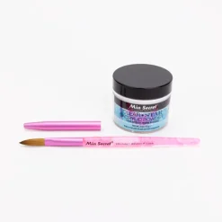Mia Selects (Clear STAR Acrylic Powder 2 oz., Kolinsky Nail Brush 10 OR)