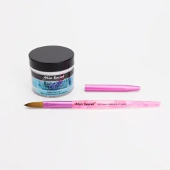 Mia Selects (Clear STAR Acrylic Powder 2 oz., Kolinsky Nail Brush 10 OR)