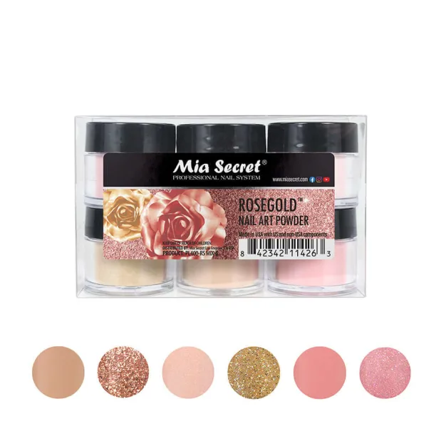 Rosegold Nail Art Powder Collection (6PC)