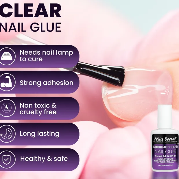STRONGJET NAIL GLUE (Brush-On 8g and 1/2 oz.)