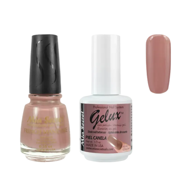 The Match (Gelux and French Manicure Combo) Piel Canela