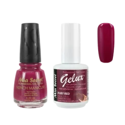 The Match (Gelux and French Manicure Combo) Ruby Red