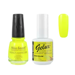 The Match (Gelux and French Manicure Combo) Neon Yellow