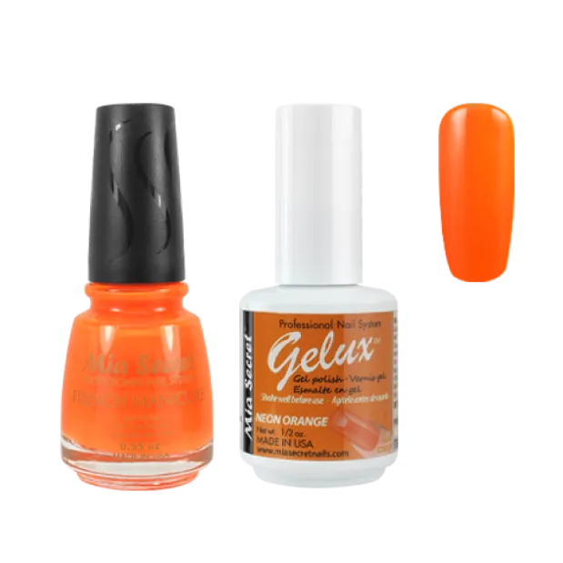 The Match (Gelux and French Manicure Combo) Neon Orange