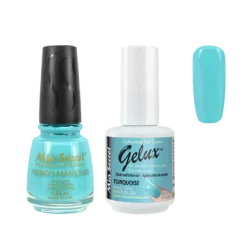The Match (Gelux and French Manicure Combo) Turquoise