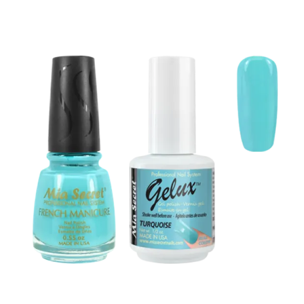 The Match (Gelux and French Manicure Combo) Turquoise