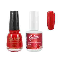The Match (Gelux and French Manicure Combo) Coral